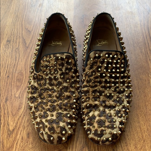 christian louboutin spiked loafers